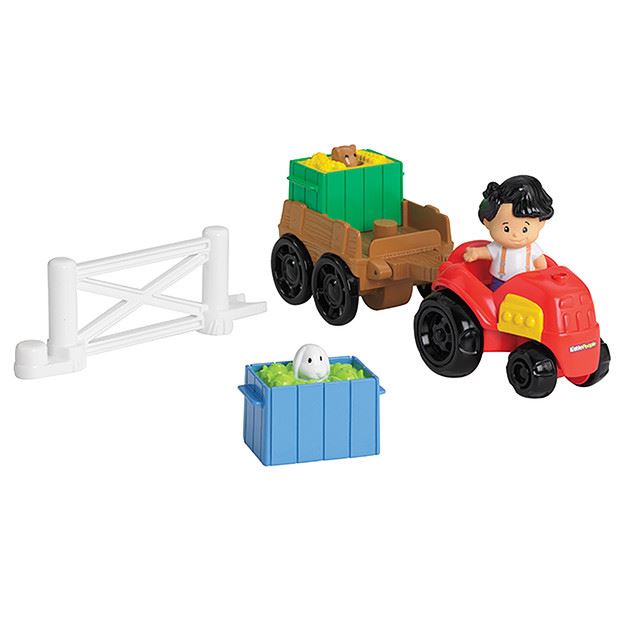 FISHER PRICE LITTLE PEOPLE FARM TRUCK & HOUSE TRACTOR & TRAILER FIGURE