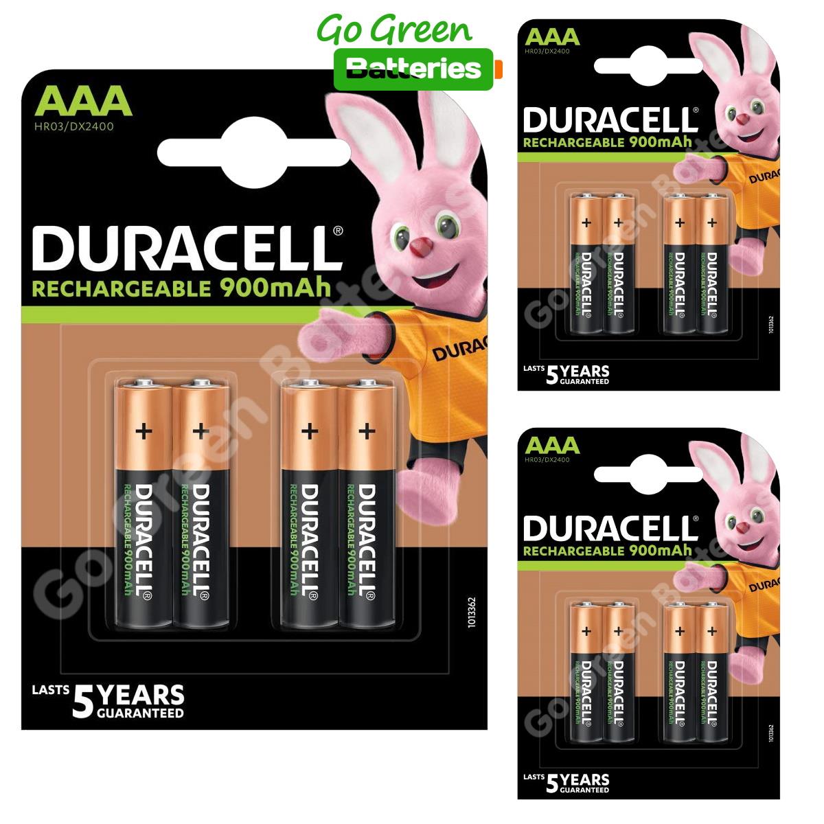 12 x Duracell AAA 900 mAh Rechargeable Batteries (Was 850) NiMH LR03