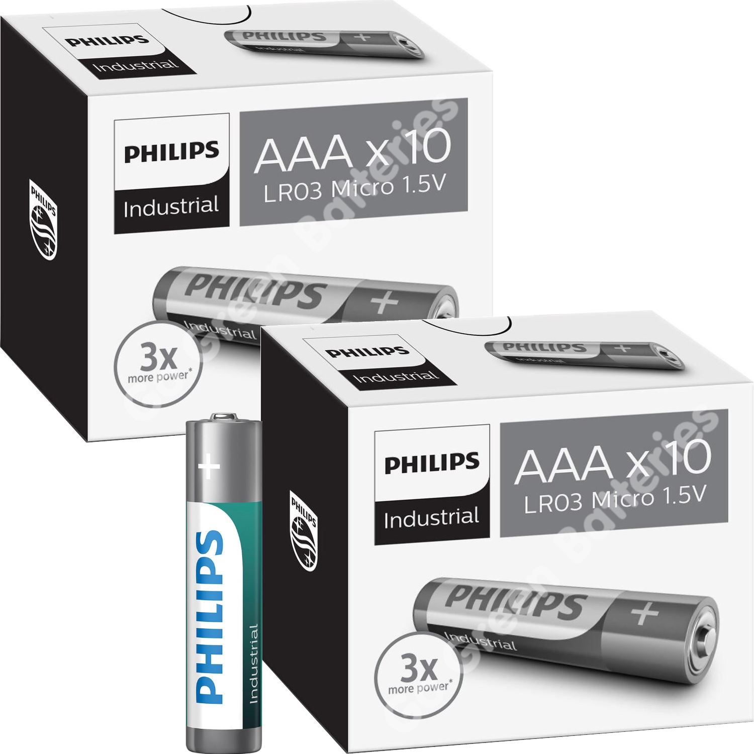 20 x Philips AAA Industrial Alkaline Batteries LR03, MN2400, MICRO MINI