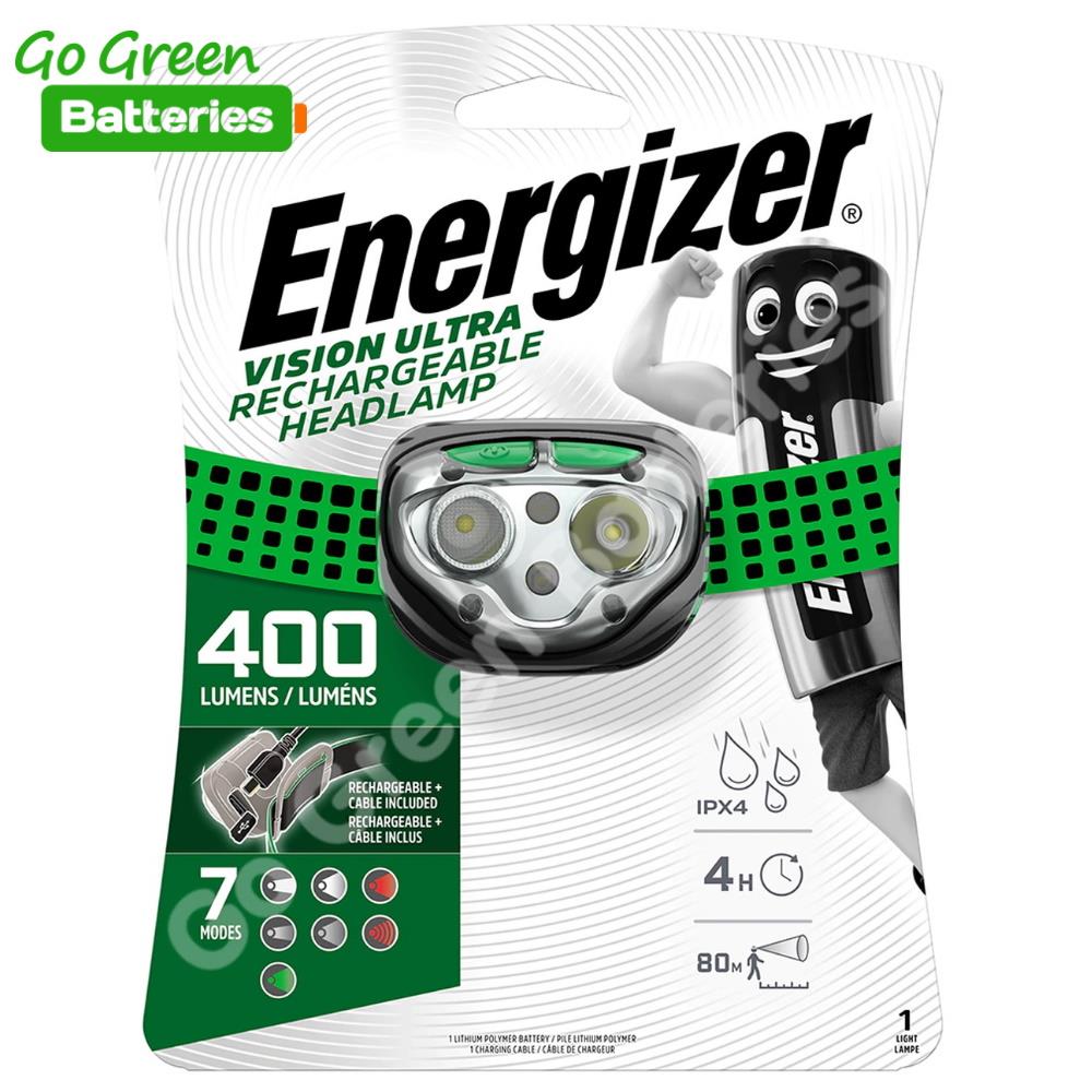Energizer Vision Ultra USB Rechargeable LED Head Torch 400 Lumens
