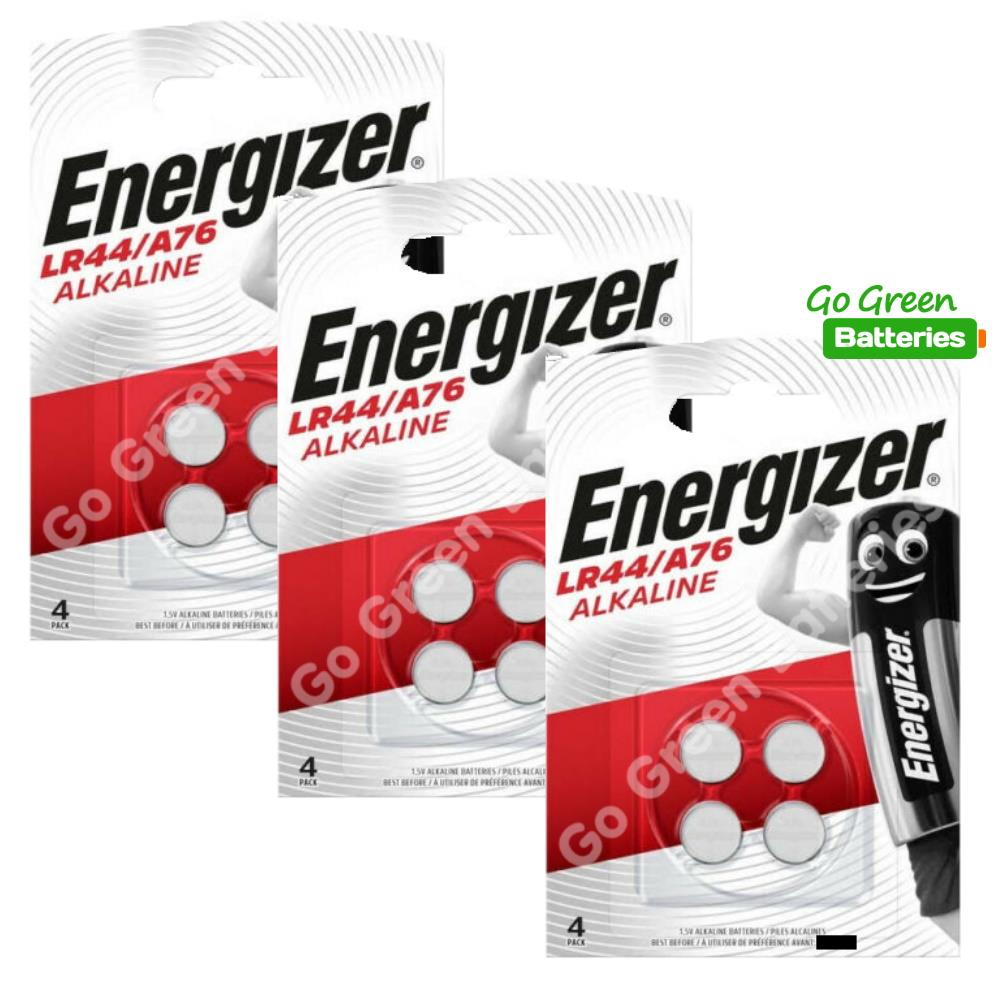 12 x Energizer LR44 1.5V Alkaline Button Cell Batteries LR 44 A76 AG13