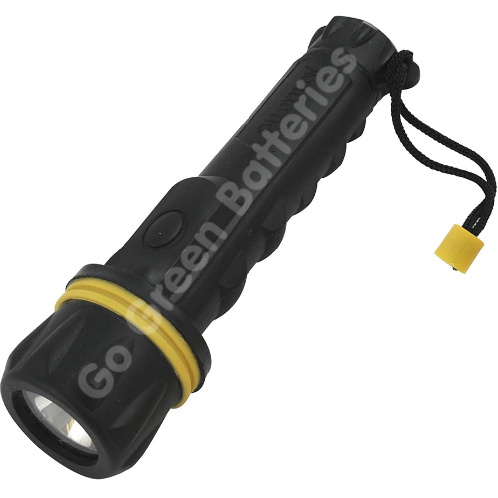 Rubber Torch Lightweight Bright Krypton Bulb with Strap and Spare Bulb