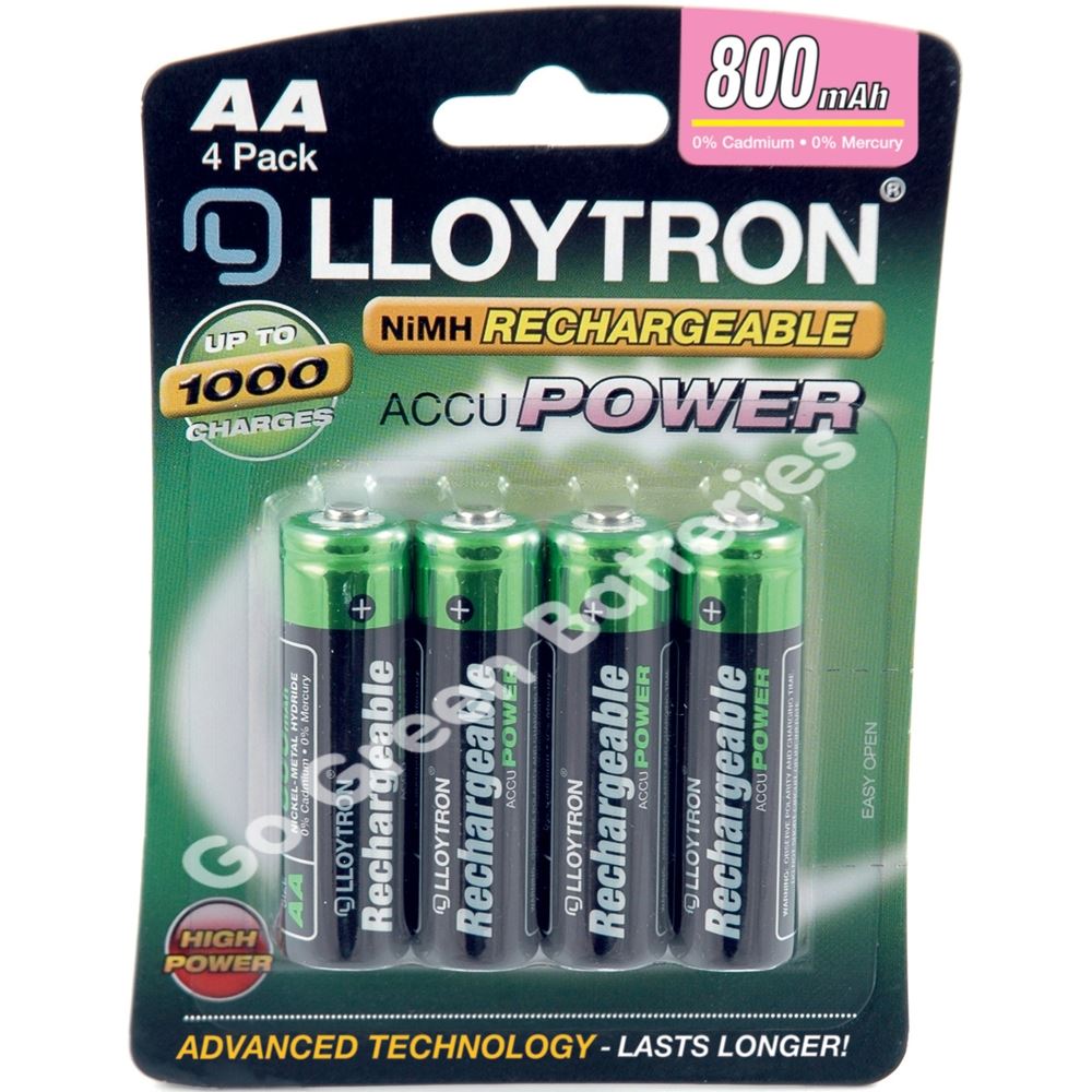8 x Lloytron AA 800 mAh Rechargeable Batteries Solar Light Dect
