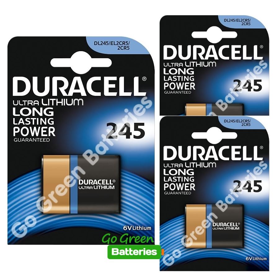 3 x Duracell 245 2CR5 6V Ultra Lithium Photo Battery CR245 DL245 EL2CR5
