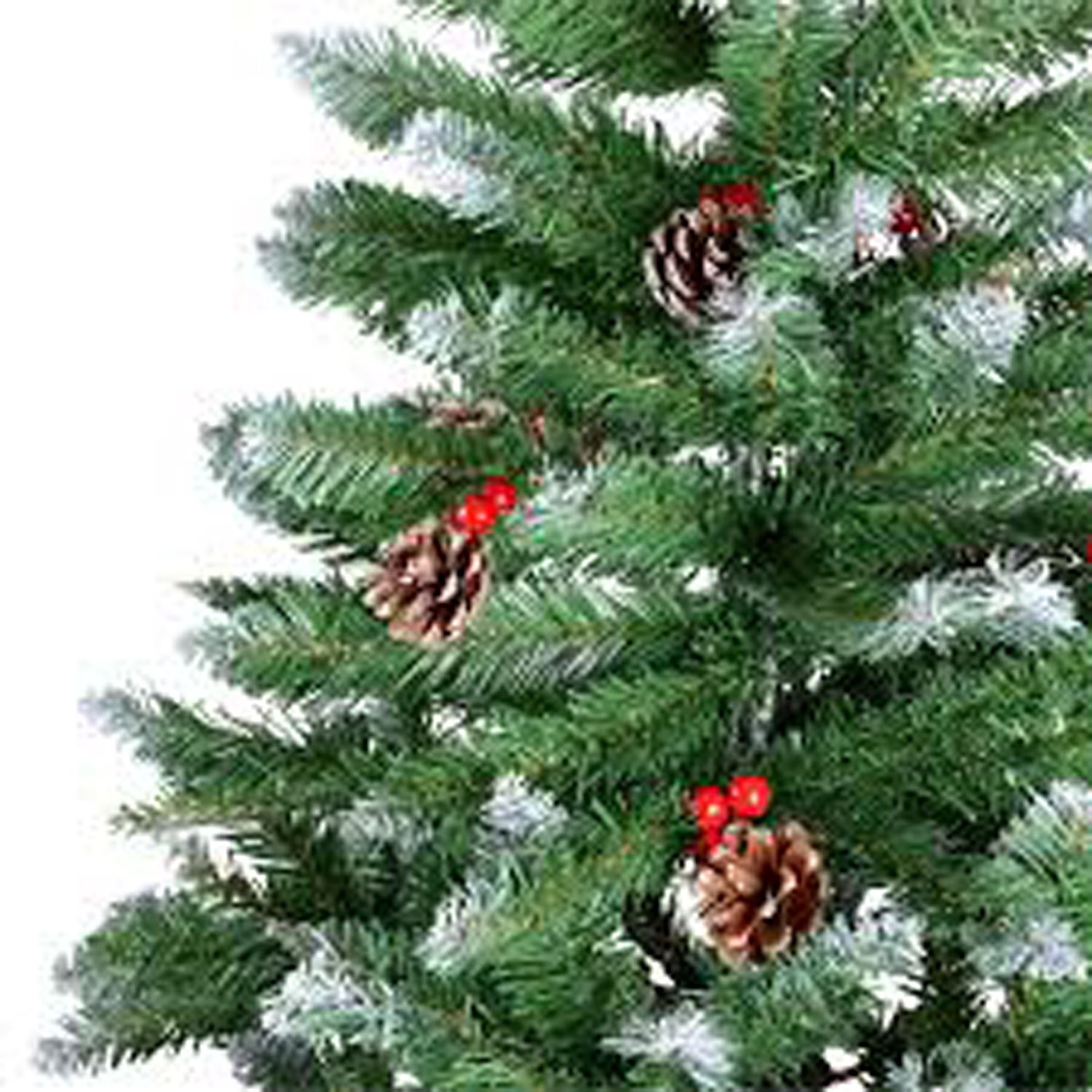 KRAFTZ® 1.8m (6ft) Artificial Frosted Xmas Tree with Pine Cone/Berries
