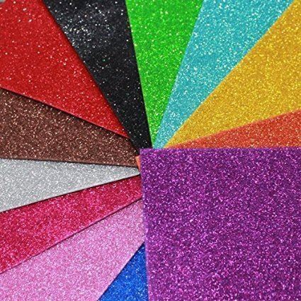 Glitter Foam Sheets EVA Sparkle Colour Flexible Easy Cut Card Making Art Crafts
