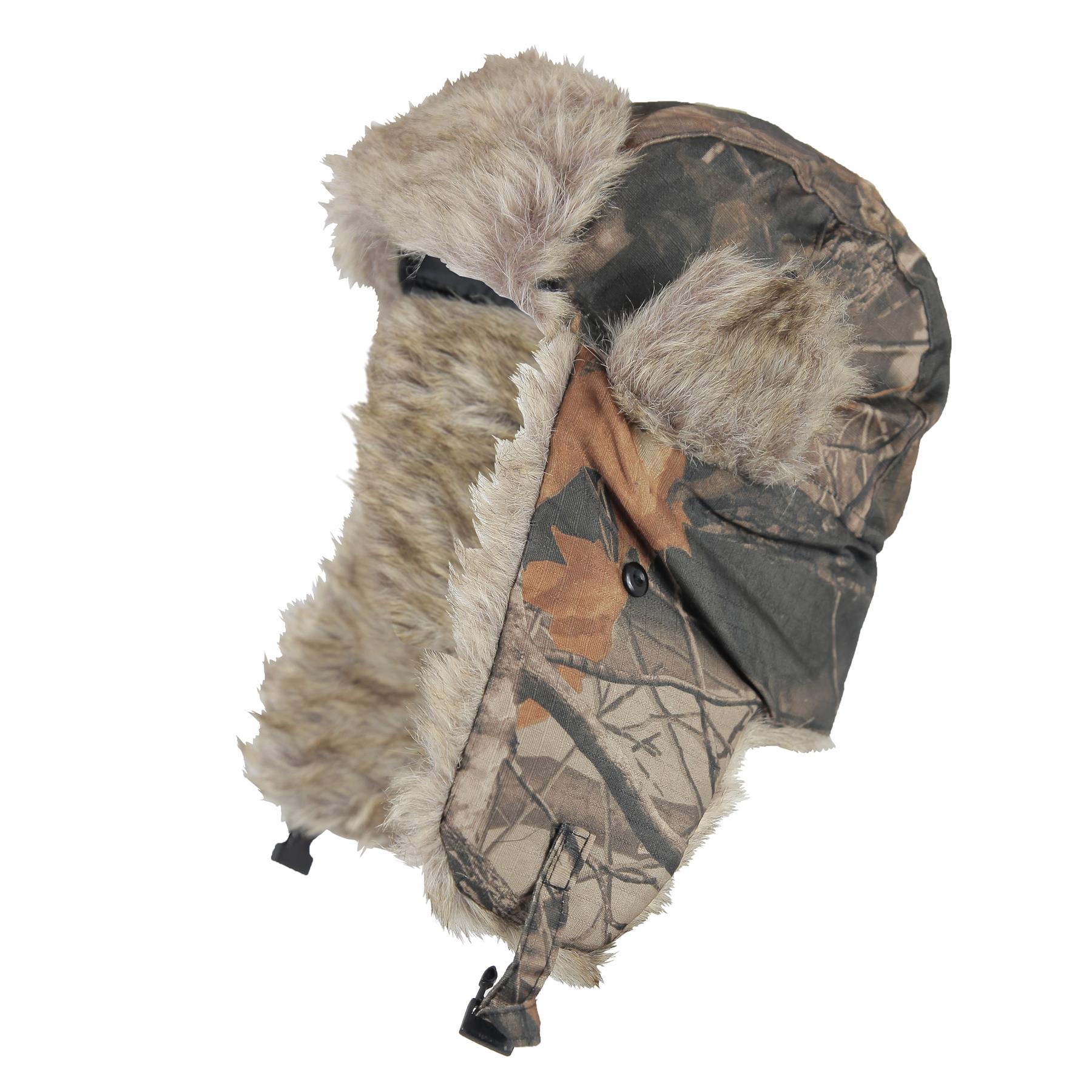 MENS LINED WATER PROOF RUSSIAN TRAPPER WINTER HAT WARM FAUX FUR SKI MOTOR BLACK