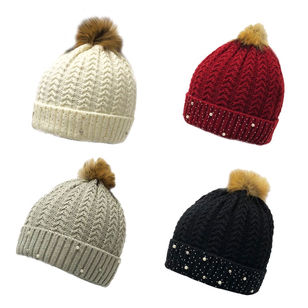 ladies designer bobble hat