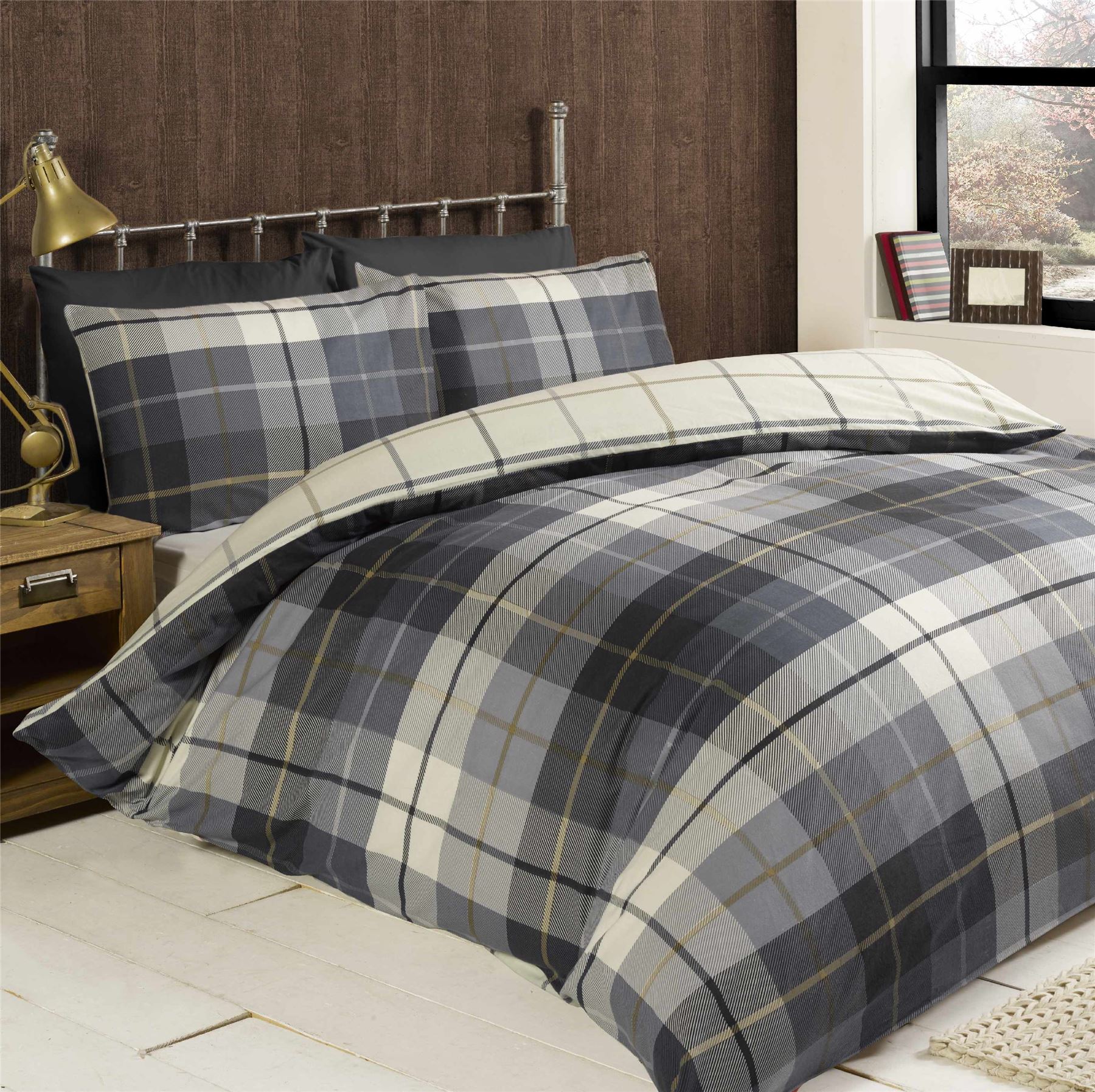 Lomond Check Flannellette Duvet Set - Picture 9 of 30