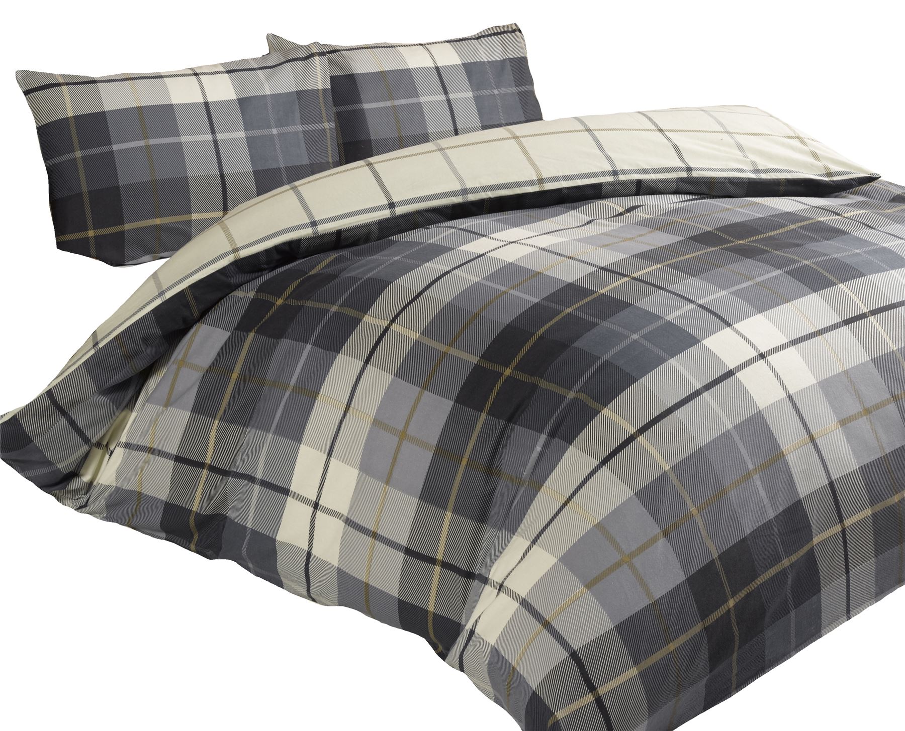 Lomond Check Flannellette Duvet Set - Picture 14 of 30