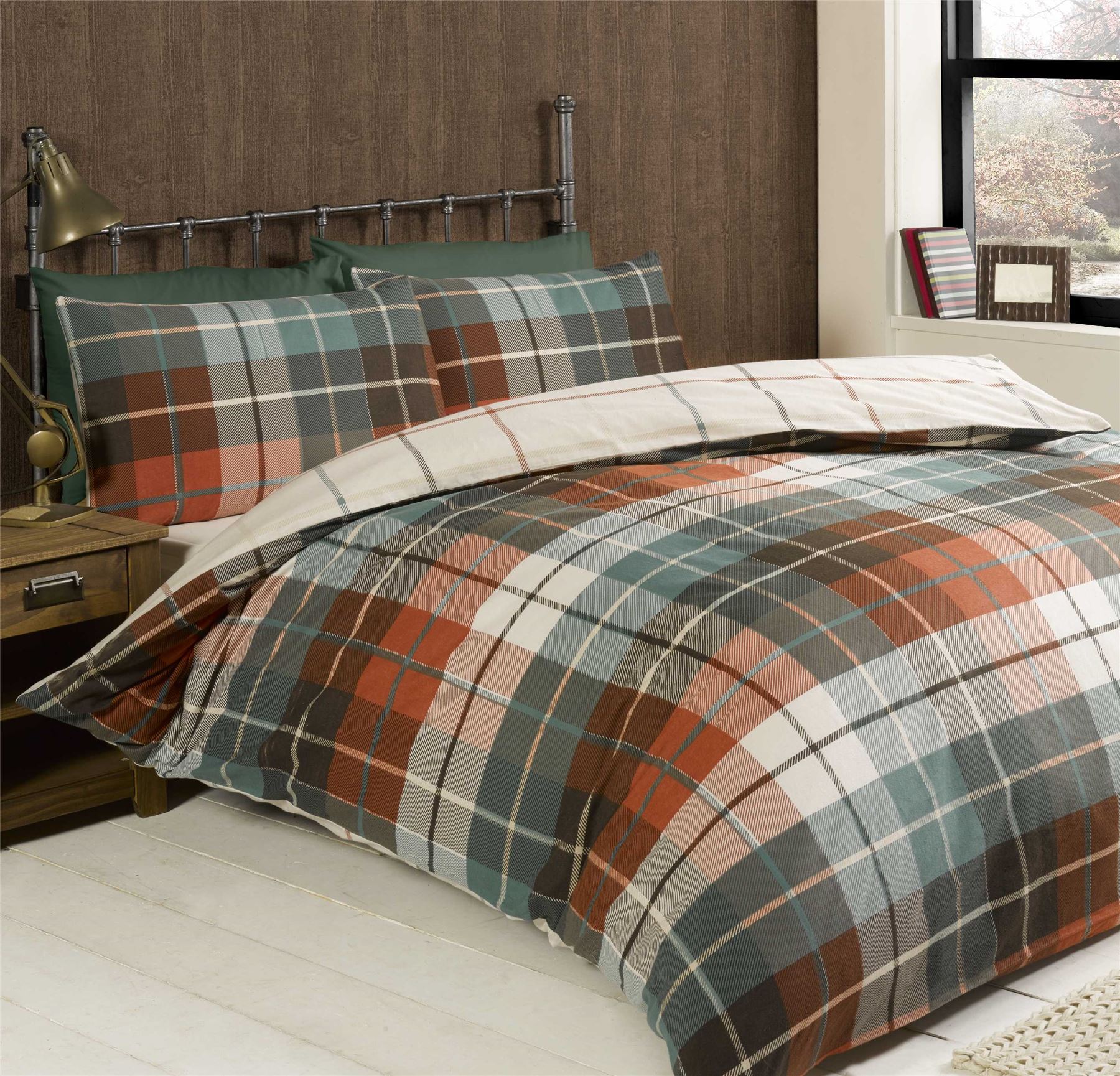 Lomond Check Flannellette Duvet Set - Picture 29 of 30