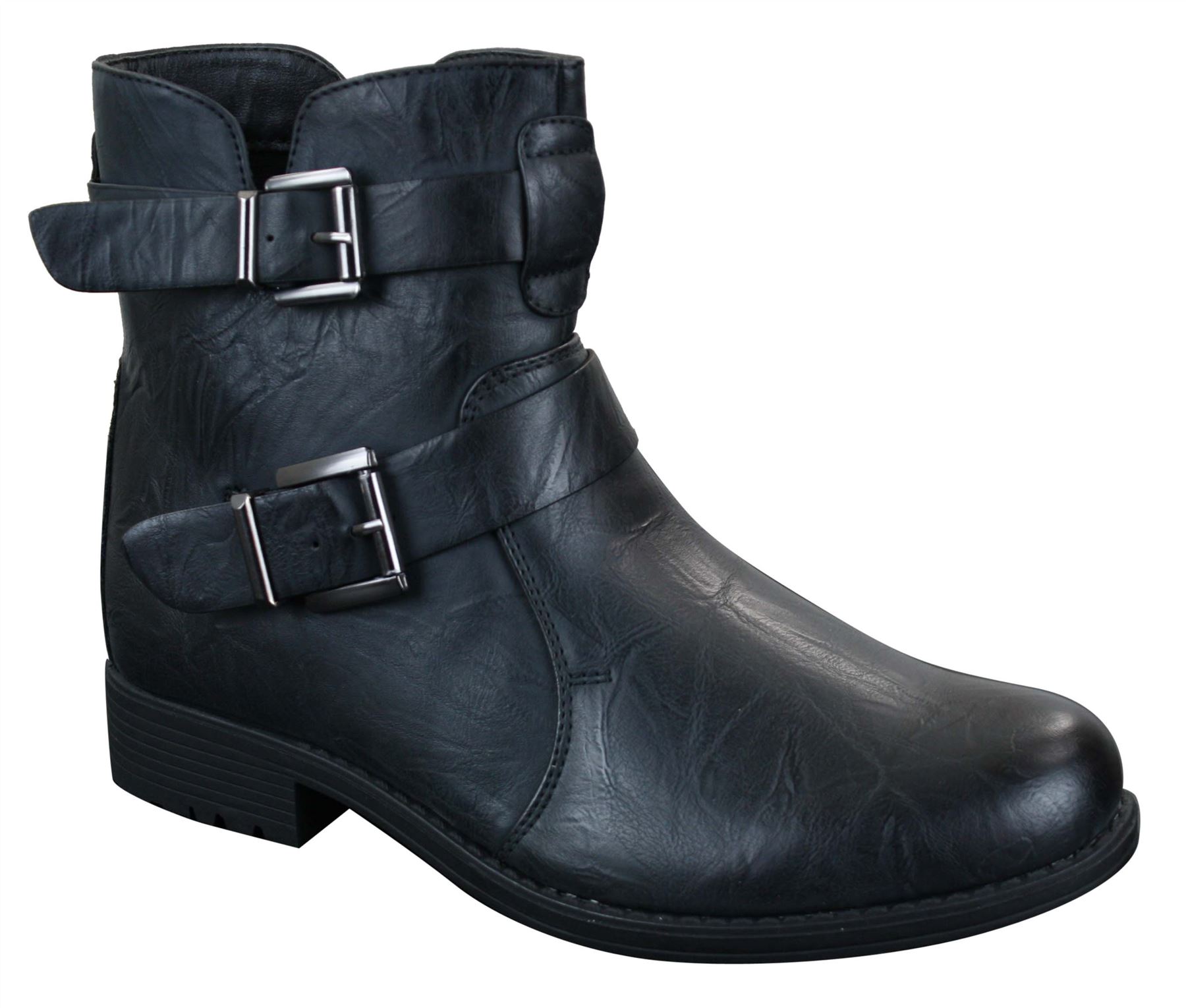 Bottines homme boots noir marron avec boucle et fermeture éclair biker rock punk eBay