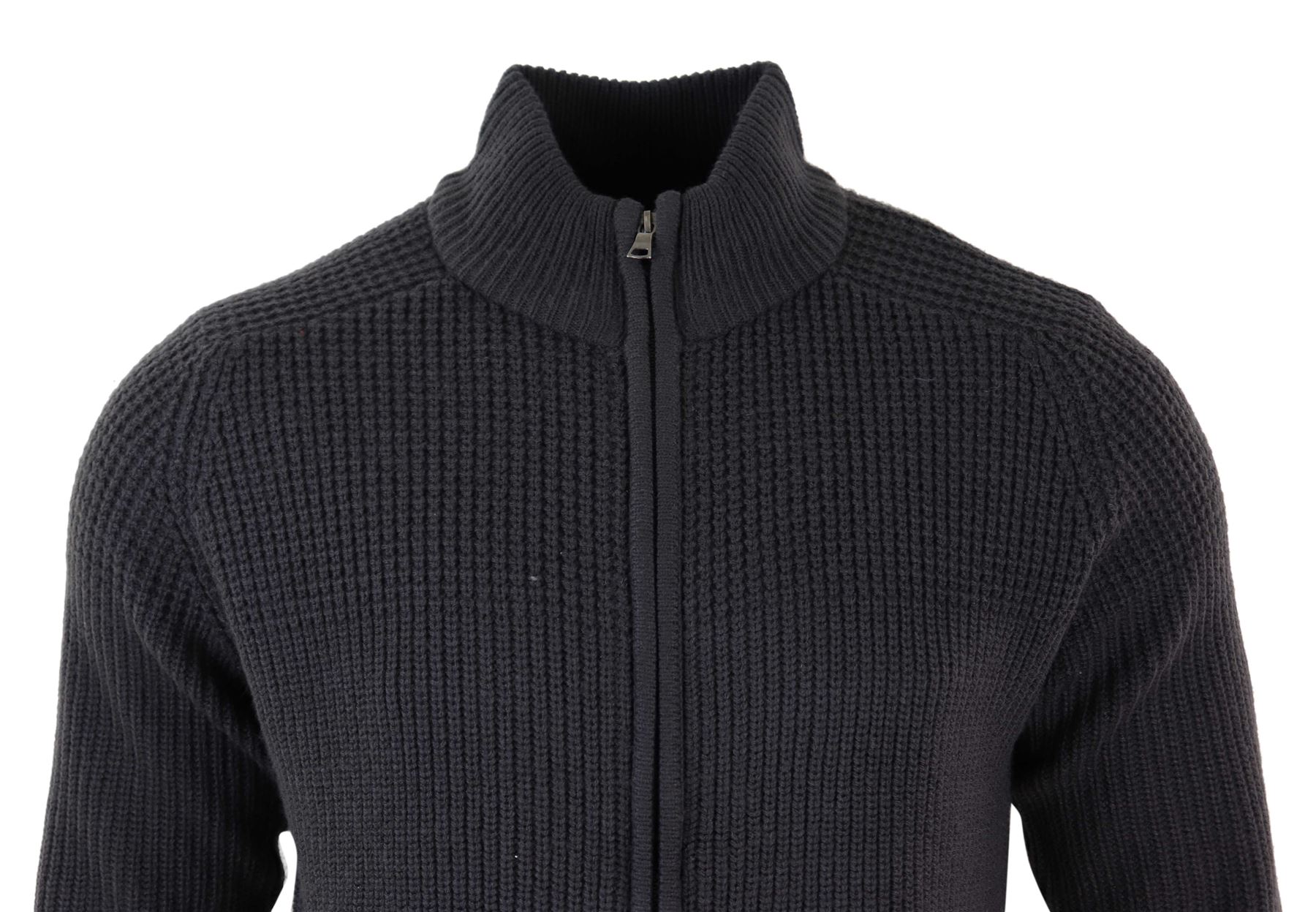 Mens Zipped Jumper Cardigan Knitted Chunky Smart Casual Regular Fit | eBay