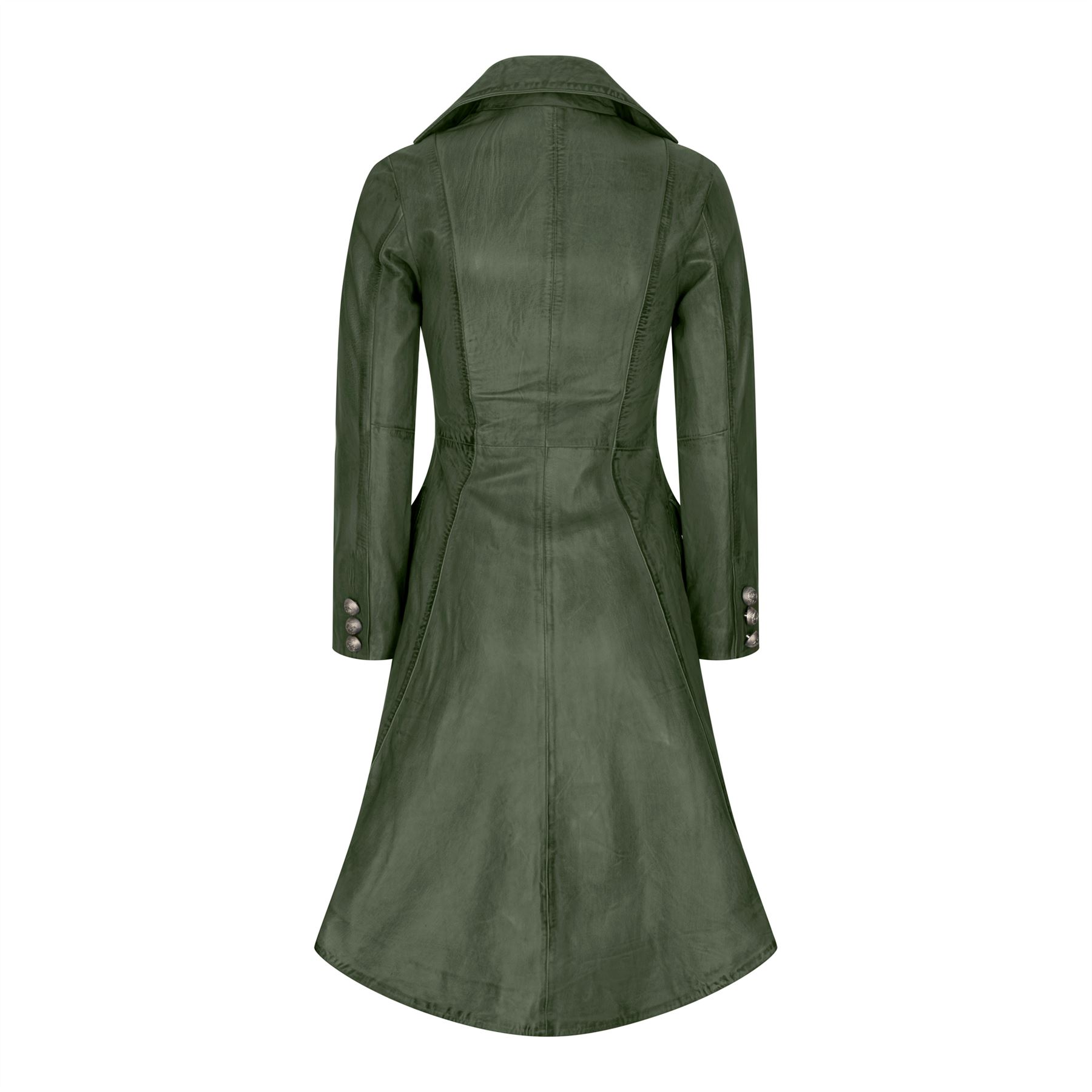 Damen Gothic Tail Coat zweireihige Lederjacke - Bild 12 von 17