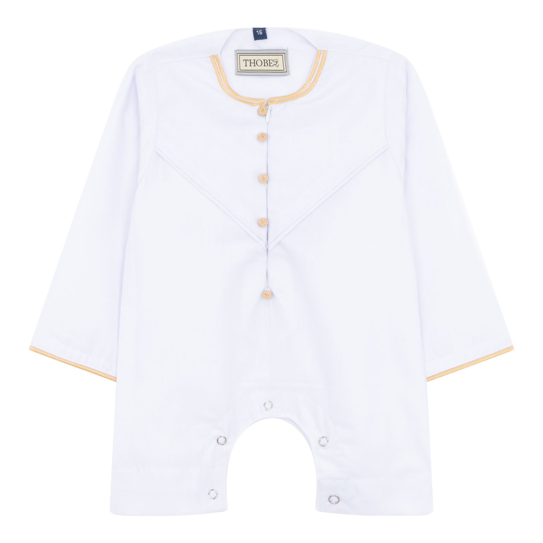 OE-300 – Baby Toddler Romper Thobe Gold Embroidery
