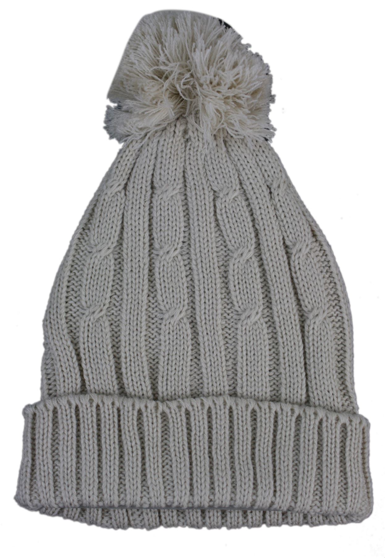 mens ladies unisex wooly knitted bobble beanie ski hat 1 size