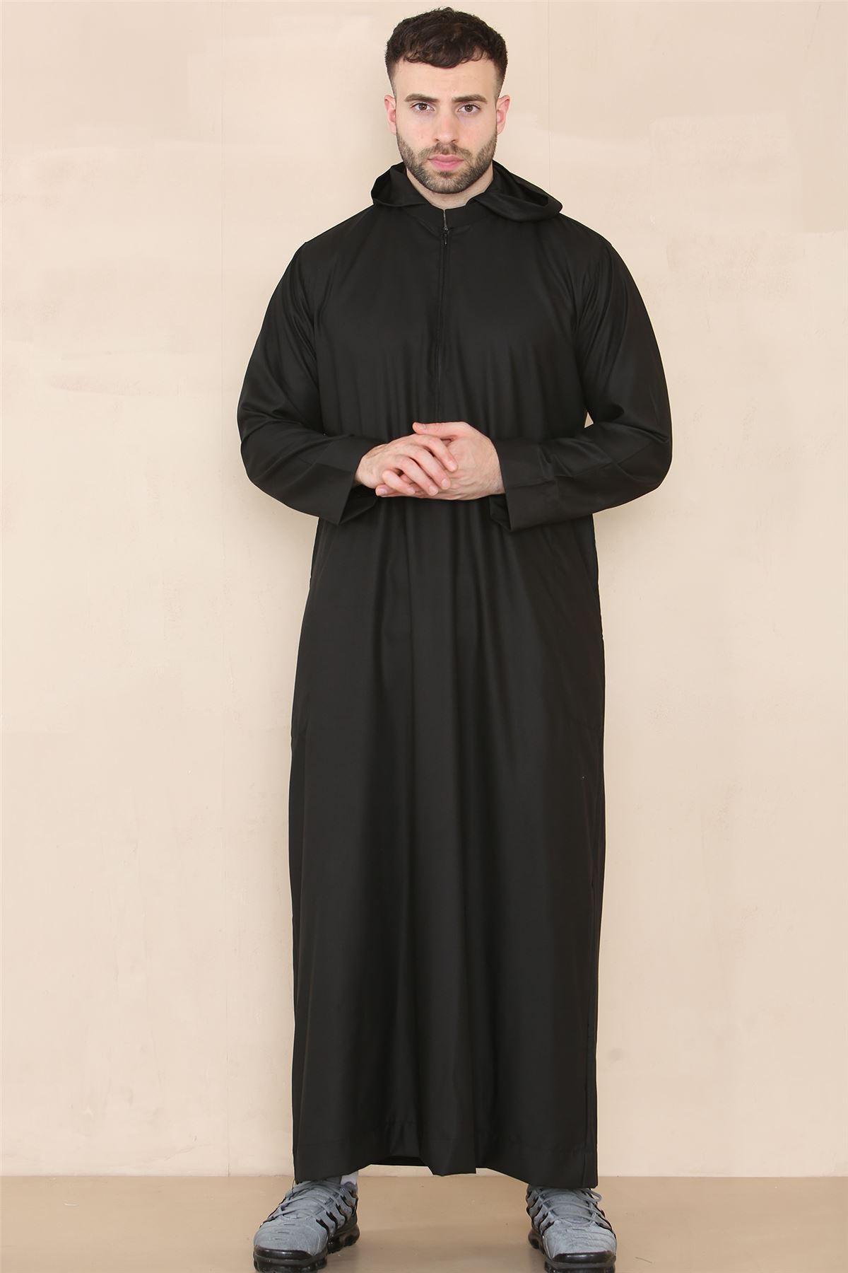 Men's Muslim Slim or Regular Fit Hooded Thobe TruClothing - Picture 4 of 26