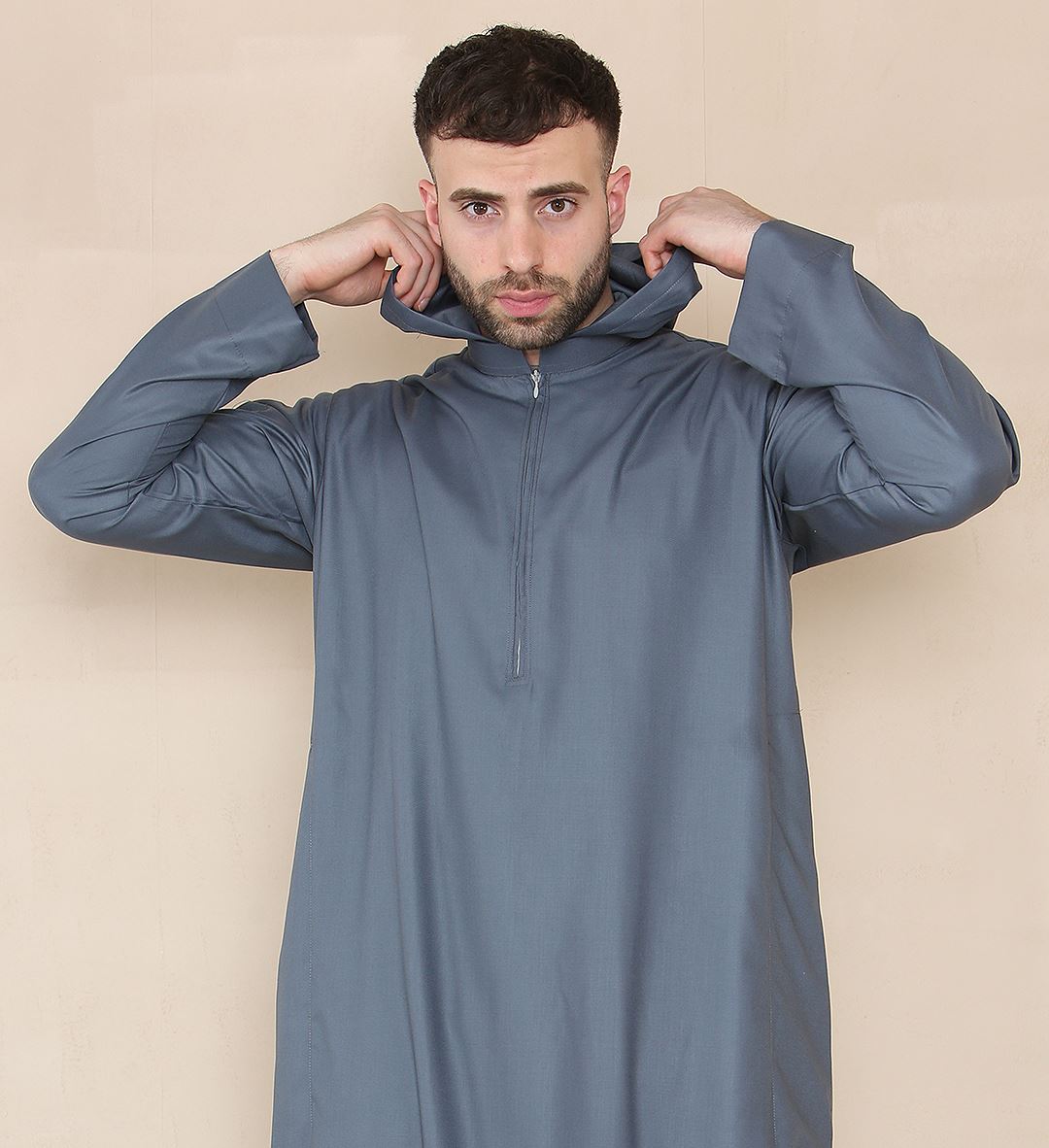 Men's Muslim Slim or Regular Fit Hooded Thobe TruClothing - Picture 13 of 26