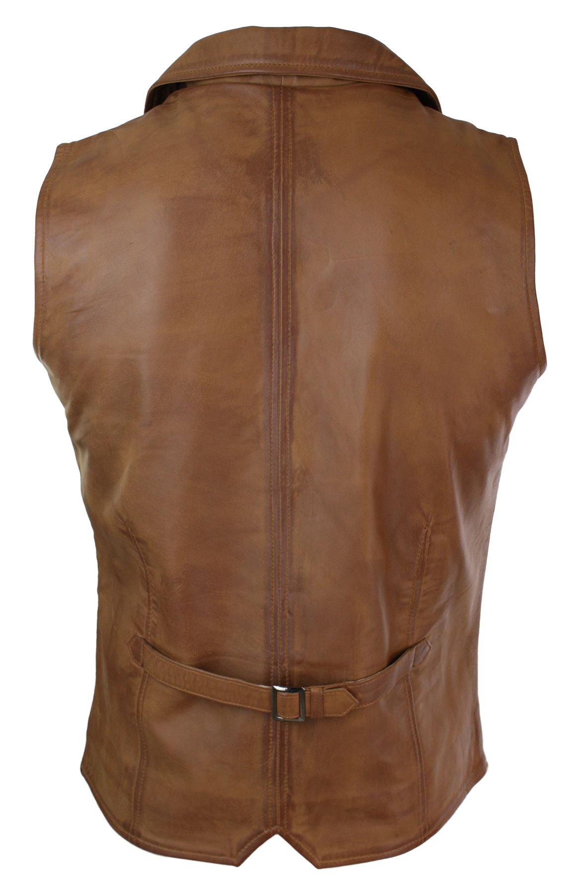 Men's en cuir marron clair gilet Men's en cuir marron clair gilet