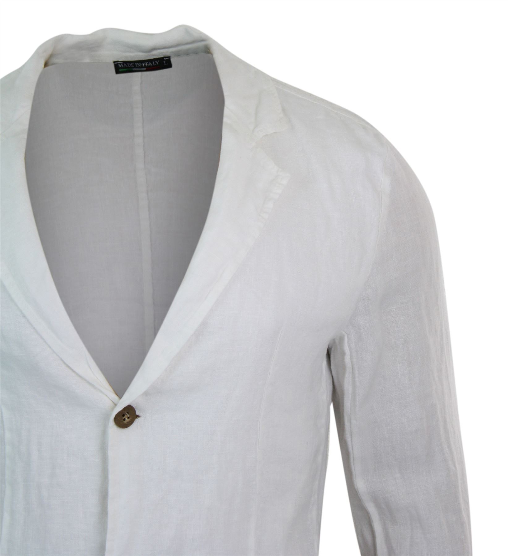 Da Uomo Puro Lino Blazer 2 Bottoni Slim Fit Smart Casual Estate Luce