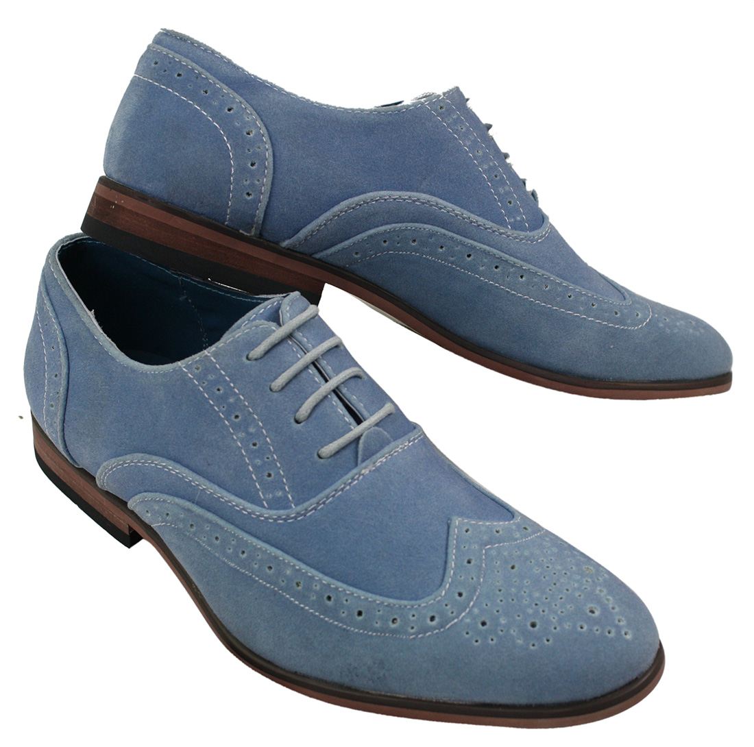 Noir Cuir Lacets Suédé Marine Sur Derbies Détails À Elégant Bleu Homme Simili Chaussures EWIY29DH
