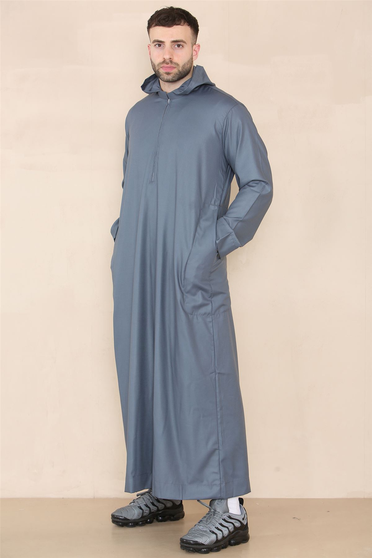 Men's Muslim Slim or Regular Fit Hooded Thobe TruClothing - Picture 12 of 26