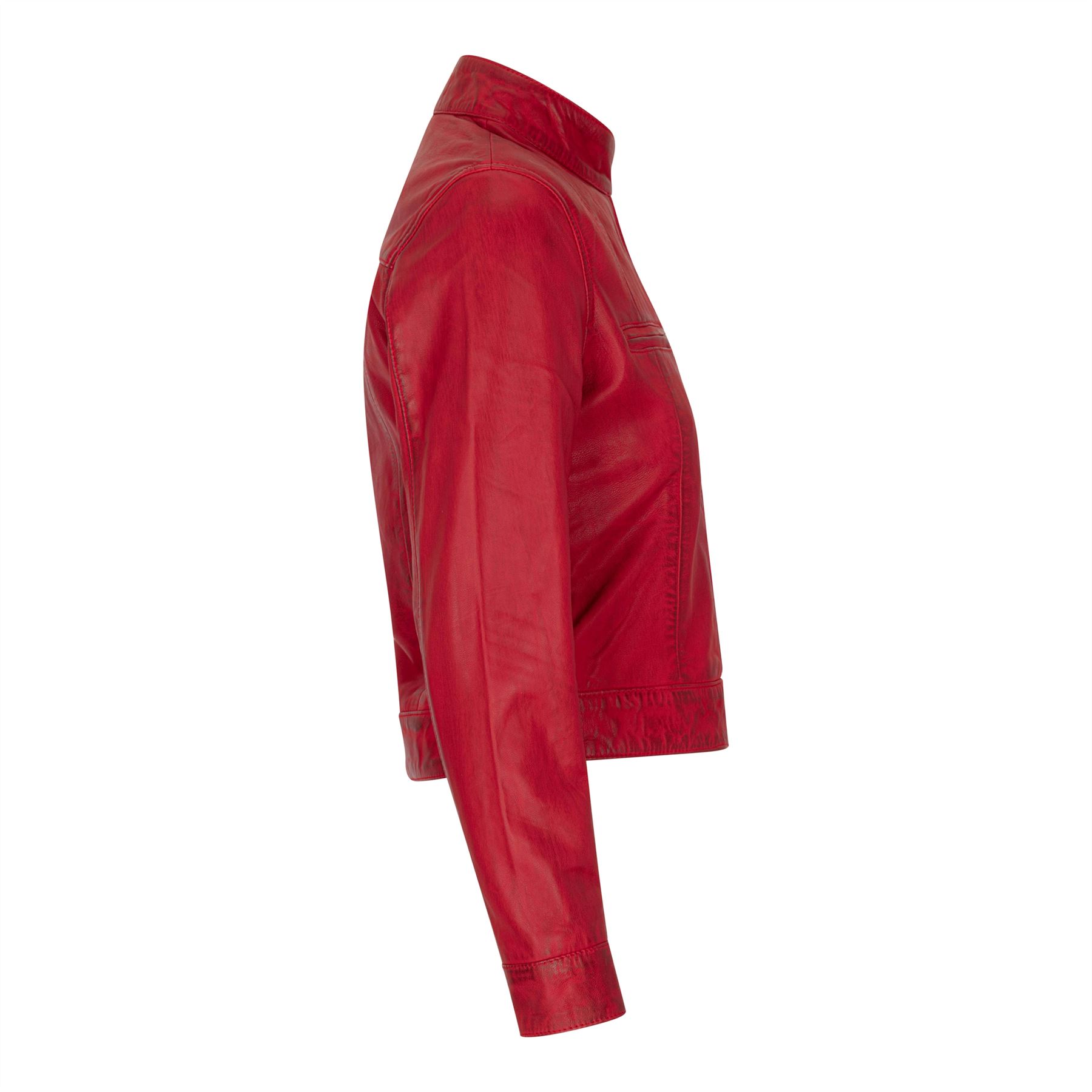 Women's Leather Biker Jacket - Picture 3 of 17