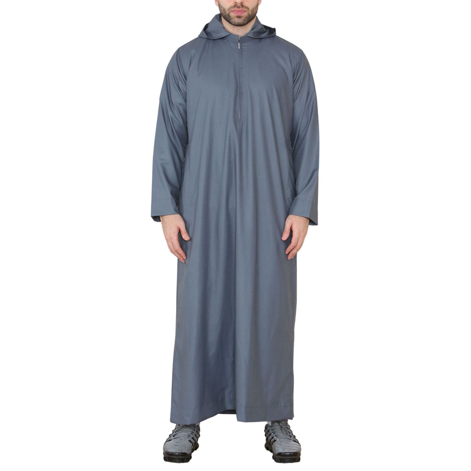 Men's Muslim Slim or Regular Fit Hooded Thobe TruClothing - Picture 9 of 26