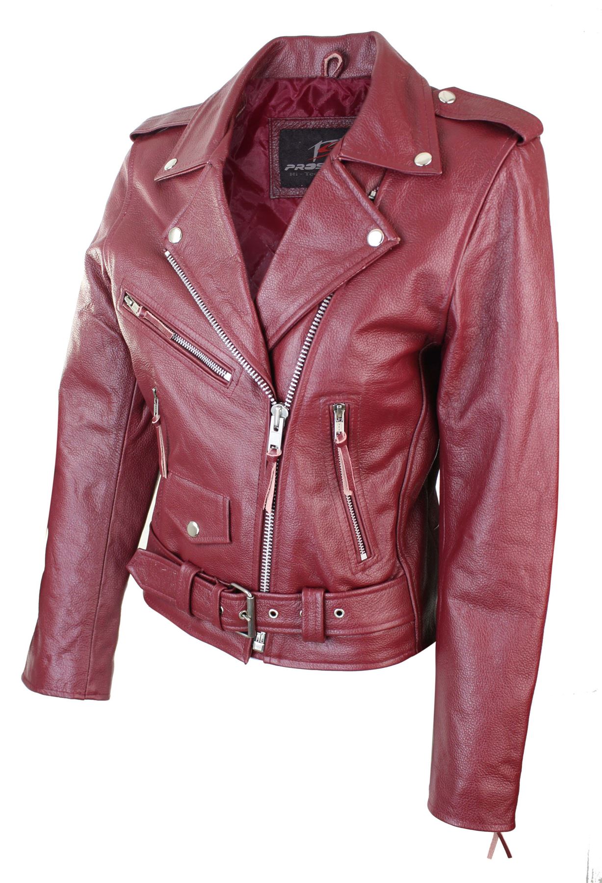 Blouson femme cuir véritable perfecto classique biker ...