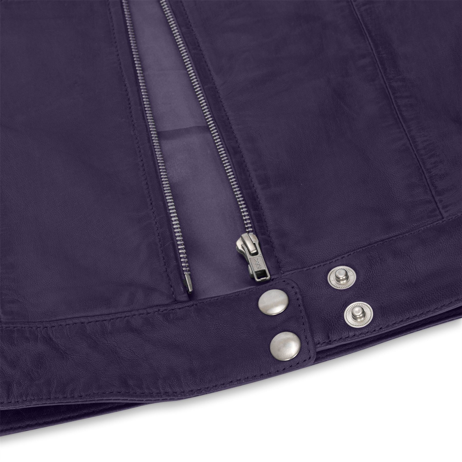 Women's Leather Biker Jacket - Picture 13 of 17
