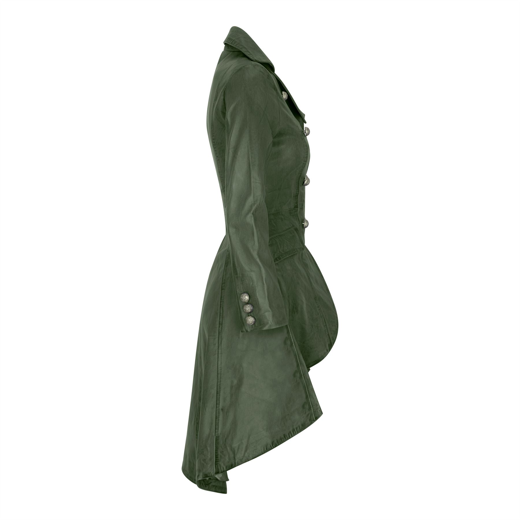 Damen Gothic Tail Coat zweireihige Lederjacke - Bild 11 von 17