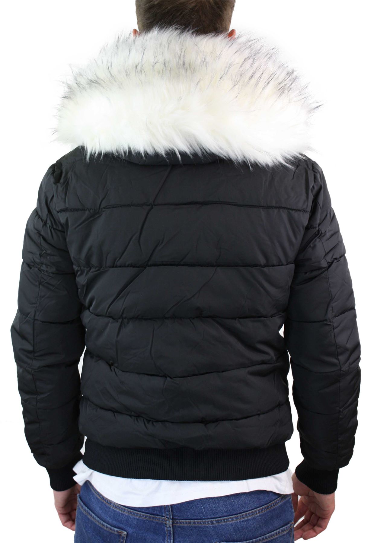 mens puffer bomber jacket with hood