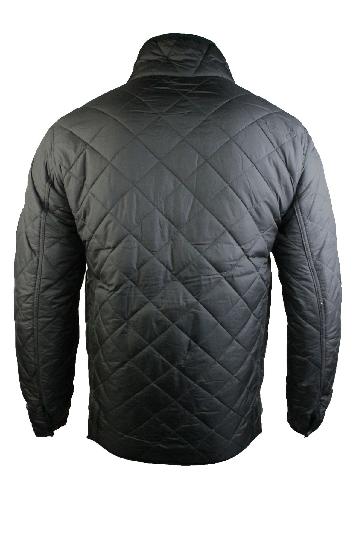 Mens Quilted Hunter Jacket Fleece Lined Warm Winter Overcoat Brown Navy