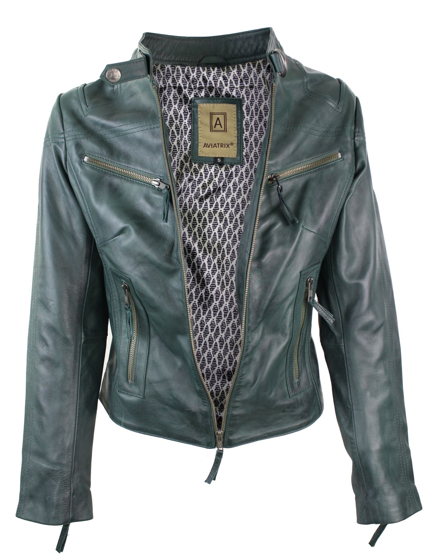 Ladies Womens Real Leather Vintage Slim Fit Biker Leather Jacket eBay