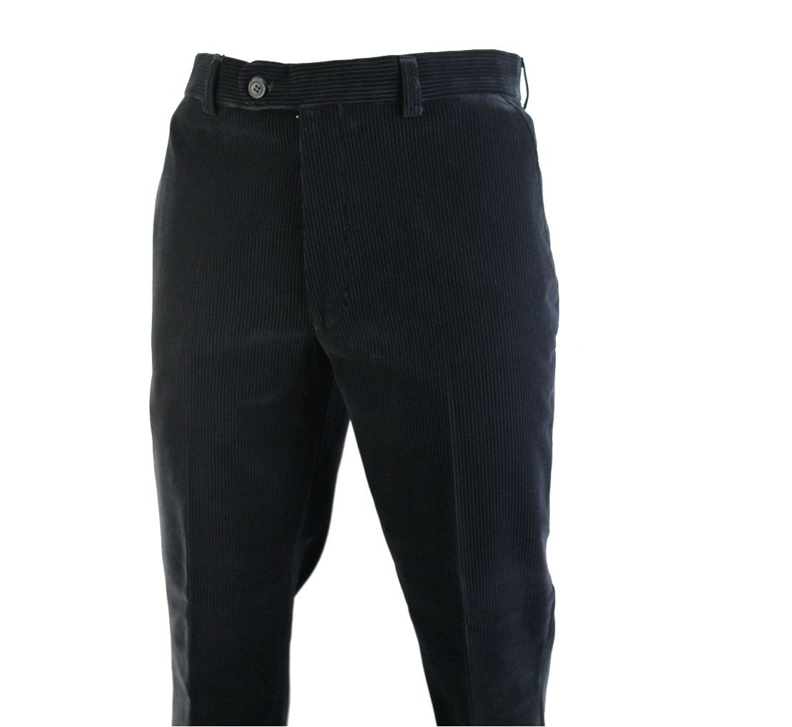 Pantaloni Eleganti da Uomo in Velluto a Coste Marrone, Blu Marino o Nero |  eBay