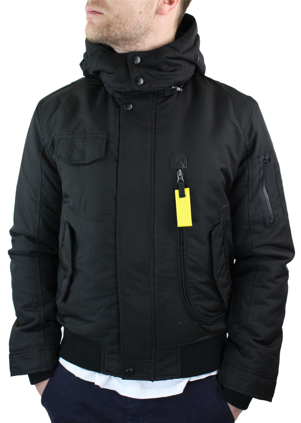 Manteau Homme Capuche Fourree Style Pilote Bomber Chaud Pour L Hiver Ebay