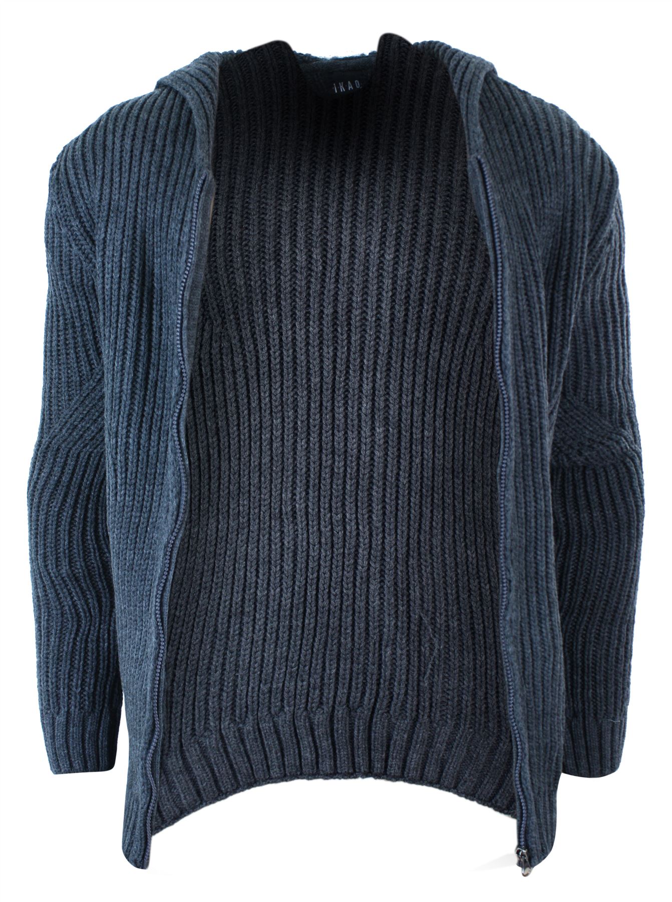 Gilet homme pull fermeture éclair avec capuche tricot épais laine mélangée eBay