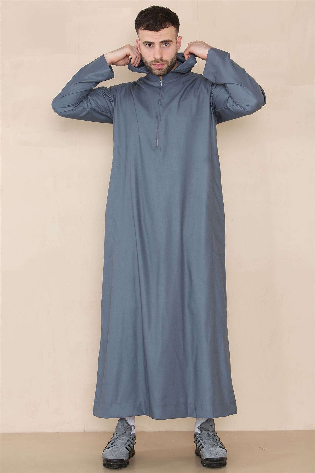Men's Muslim Slim or Regular Fit Hooded Thobe TruClothing - Picture 10 of 26