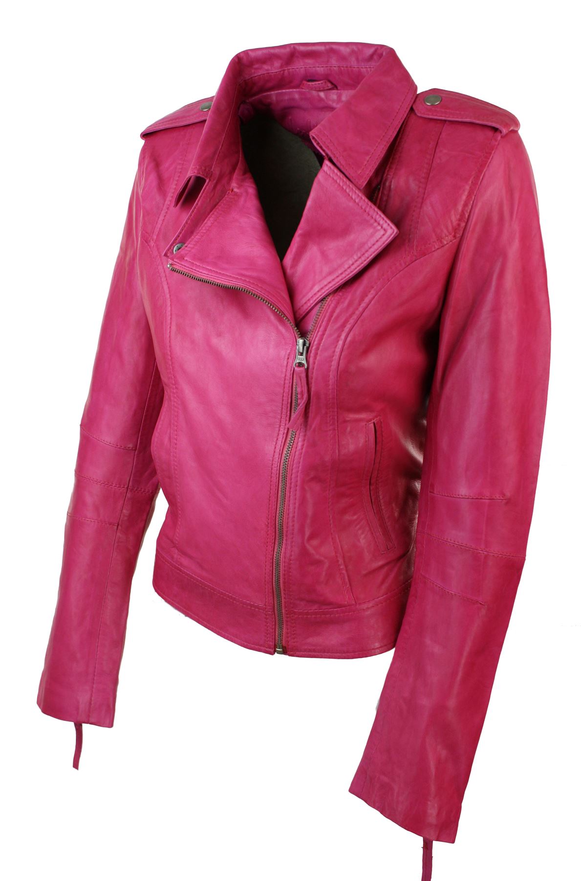 Ladies Real Genuine Soft Leather Short Fitted retro Jacket Blue eBay