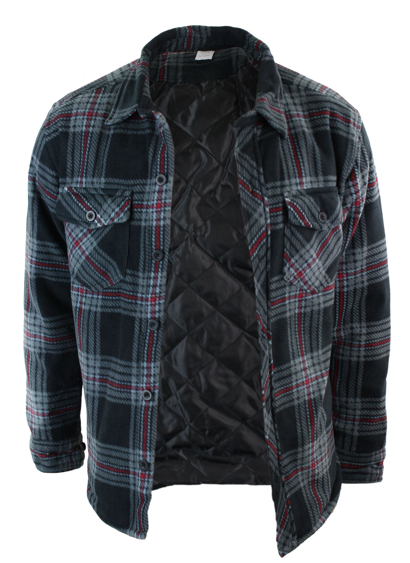 Mens Original Lumberjack Button Shirt Jacket Thermal Quilted Warm
