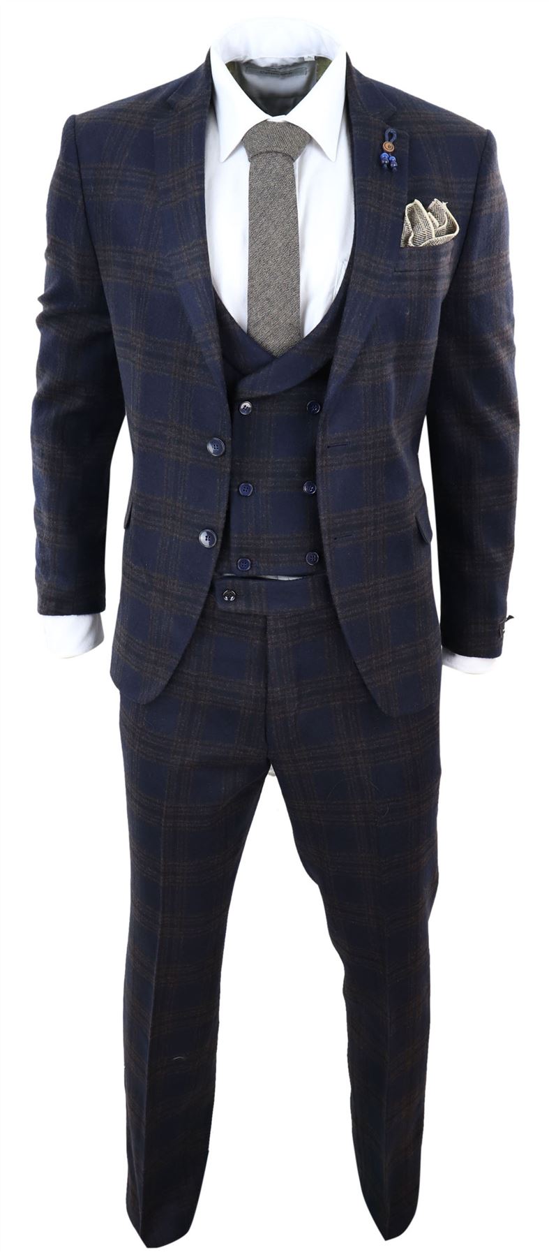 Tru Clothing Mens Classic 3 Piece Herringbone Peaky Blinders Tweed Suit Tru Clothing Mens Classic 3 Piece Herringbone Peaky Blinders Tweed Suit