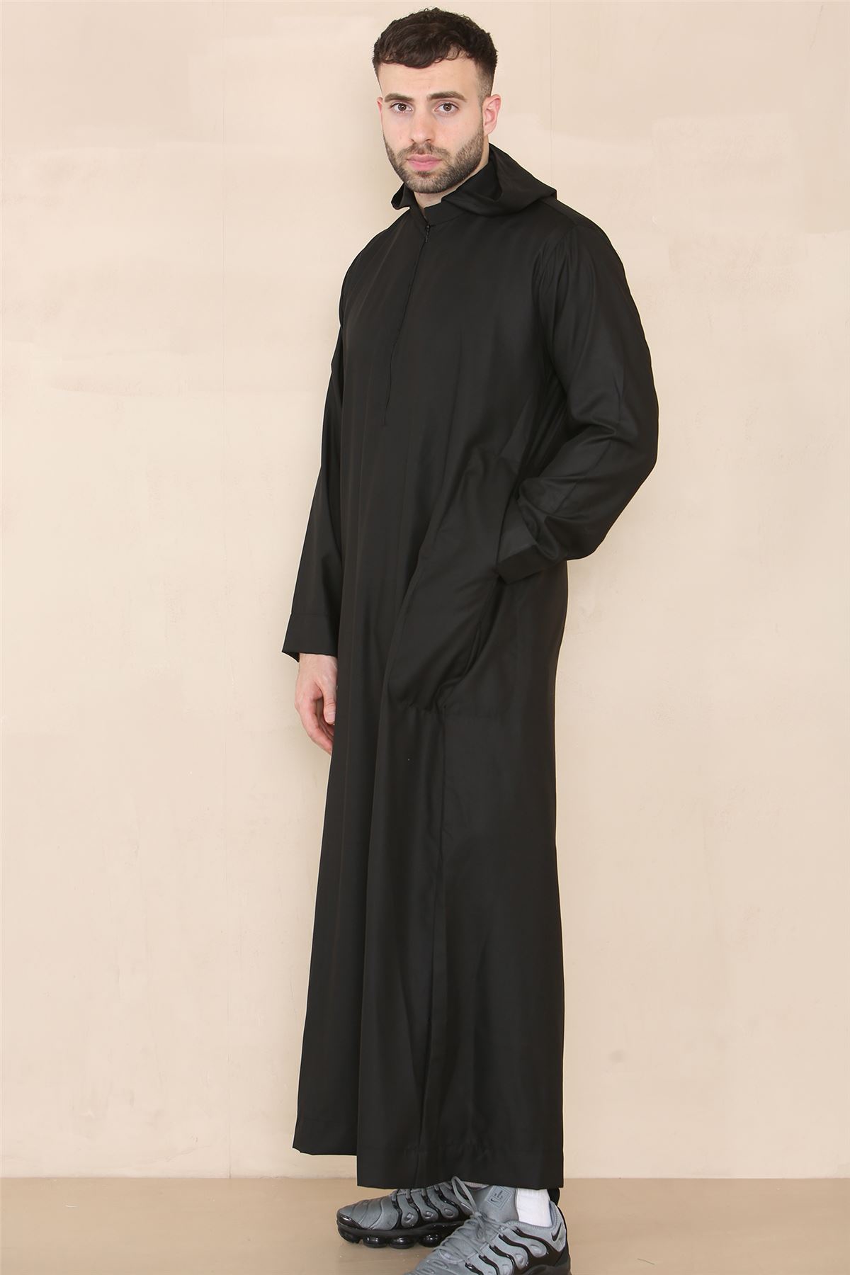 Men's Muslim Slim or Regular Fit Hooded Thobe TruClothing - Picture 5 of 26