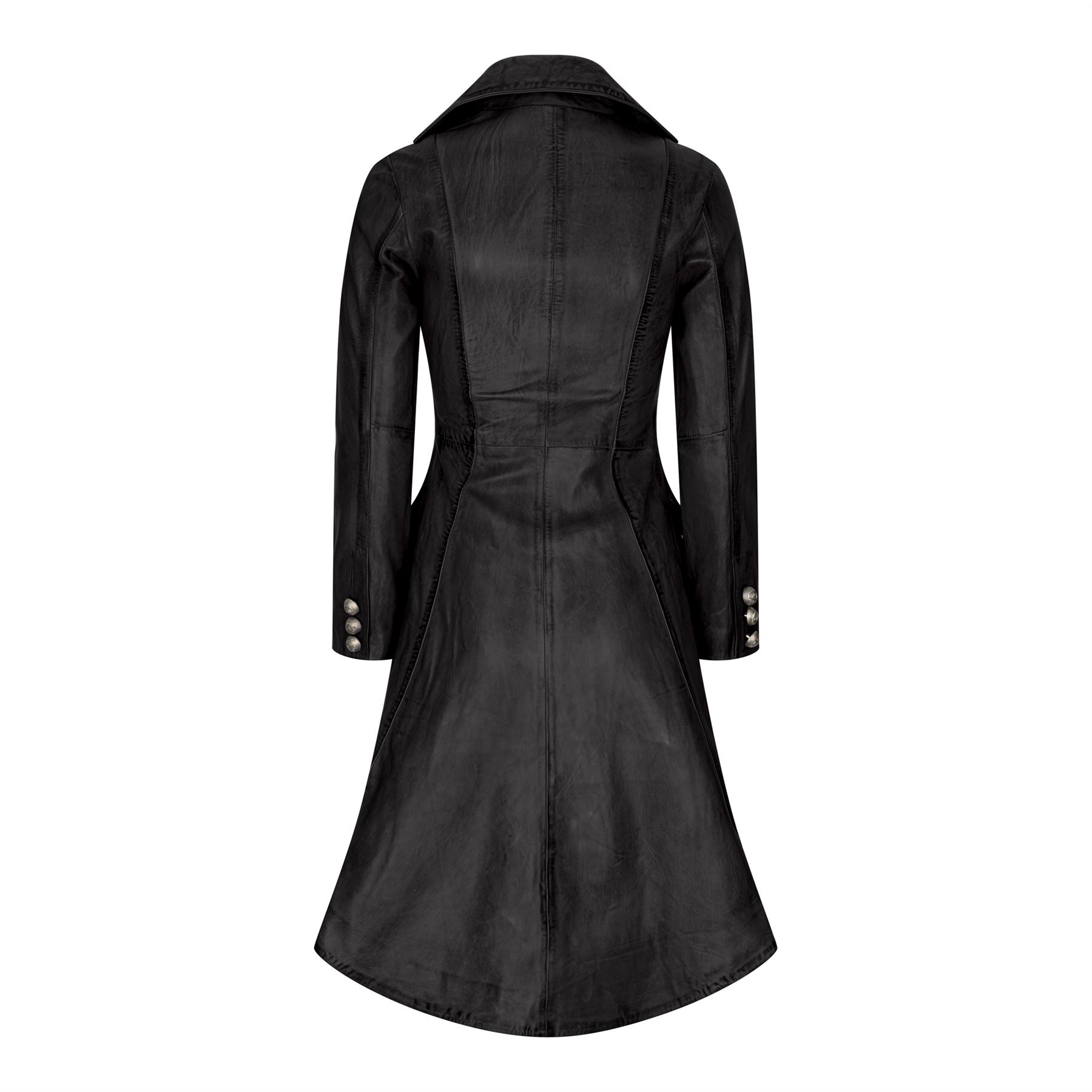 Damen Gothic Tail Coat zweireihige Lederjacke - Bild 17 von 17