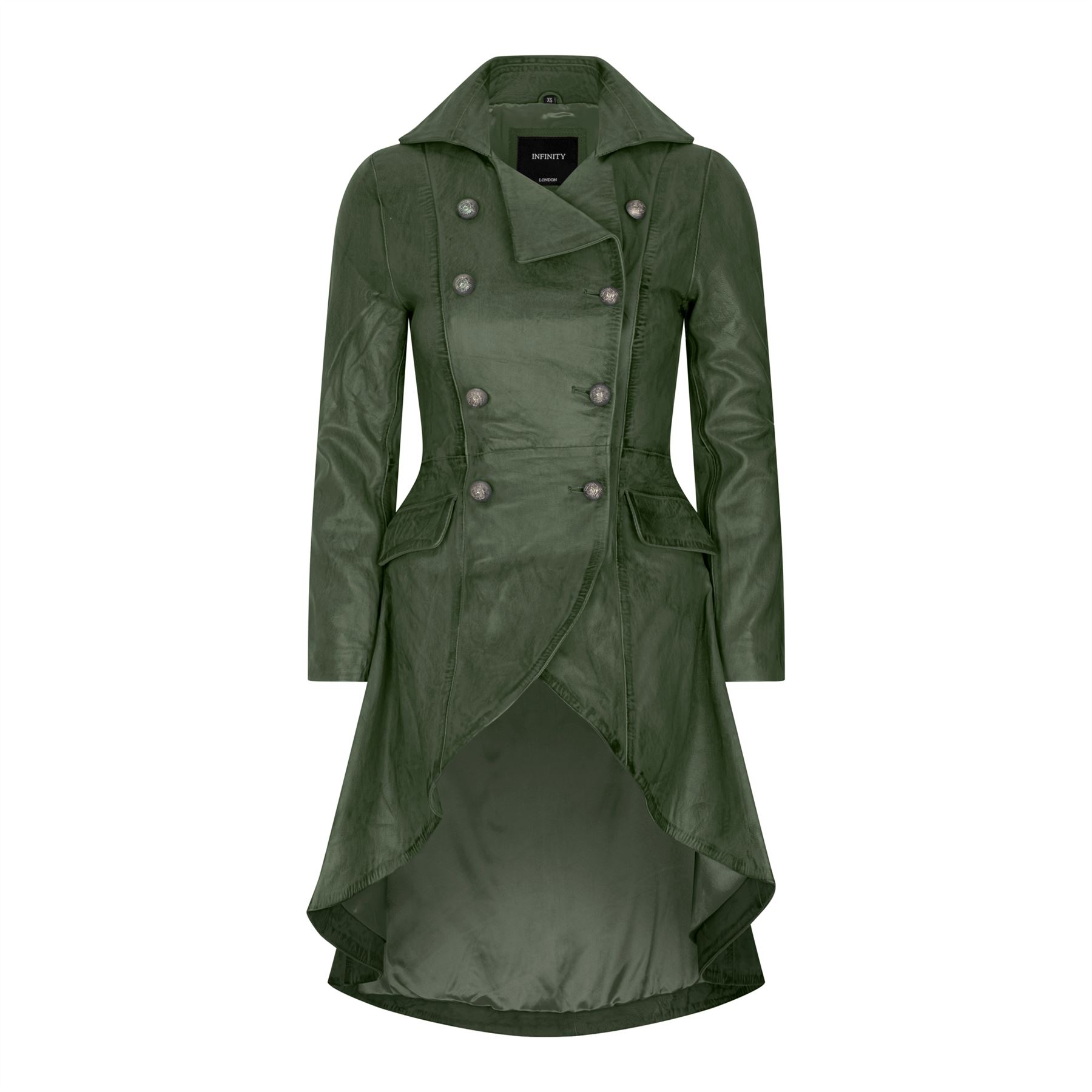 Damen Gothic Tail Coat zweireihige Lederjacke - Bild 10 von 17