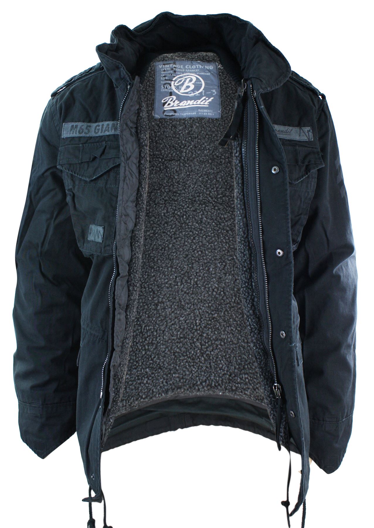 Brandit M65 Giant Military Parka Jacket US Army Combat Zip Fleece Warm