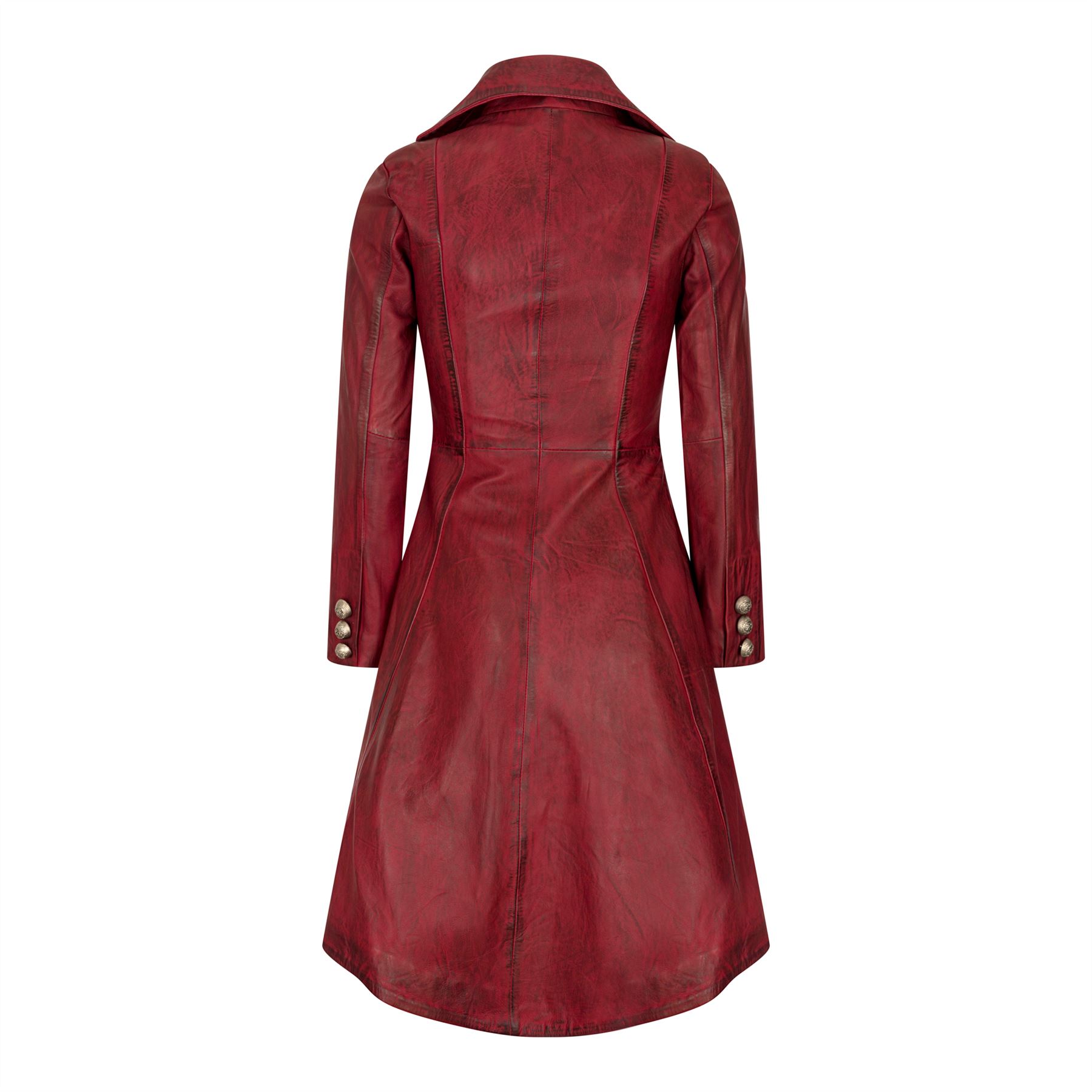 Damen Gothic Tail Coat zweireihige Lederjacke - Bild 8 von 17