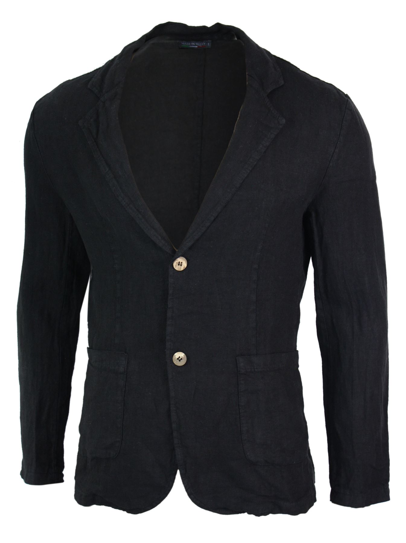 Mens Pure Linen Blazer Jacket 2 Button Slim Fit Smart Casual Summer