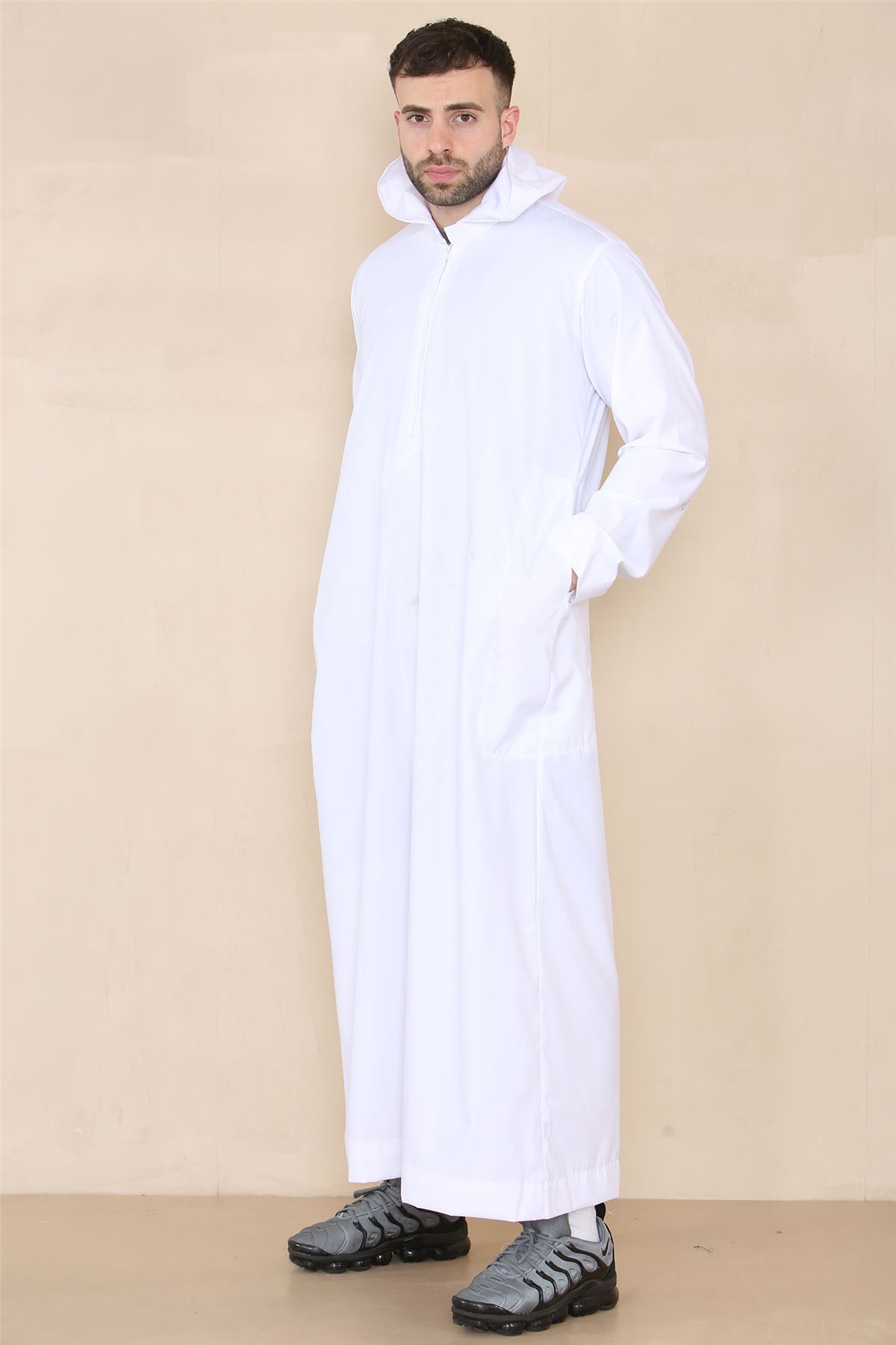 Men's Muslim Slim or Regular Fit Hooded Thobe TruClothing - Picture 24 of 26