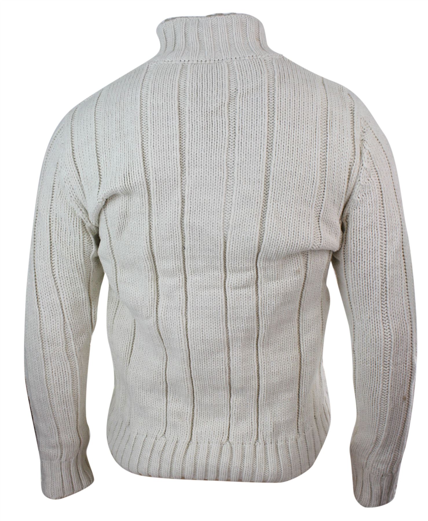 Mens Slim Fit Button Cardigan Jumper Knitted Wool Chunky Thick Fleece