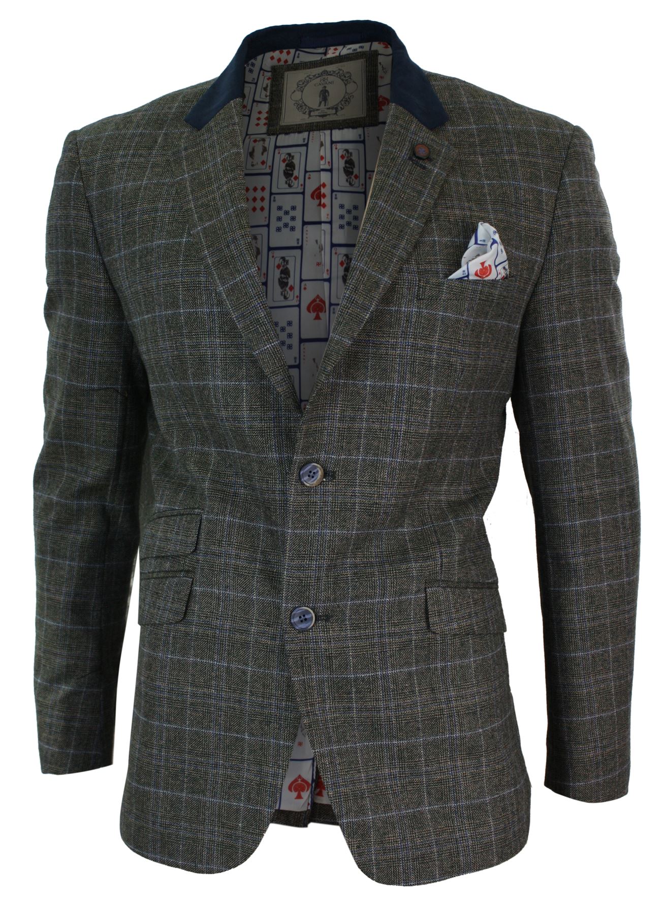 grey check tweed blazer